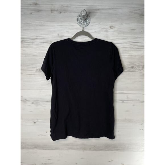 a.n.a A New Approach Shirt Womens Medium Black V-Neck Short Sleeve Cotton Tee - Picture 8 of 8